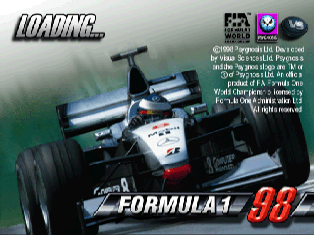 Formula 1 97 title screen for Playstation